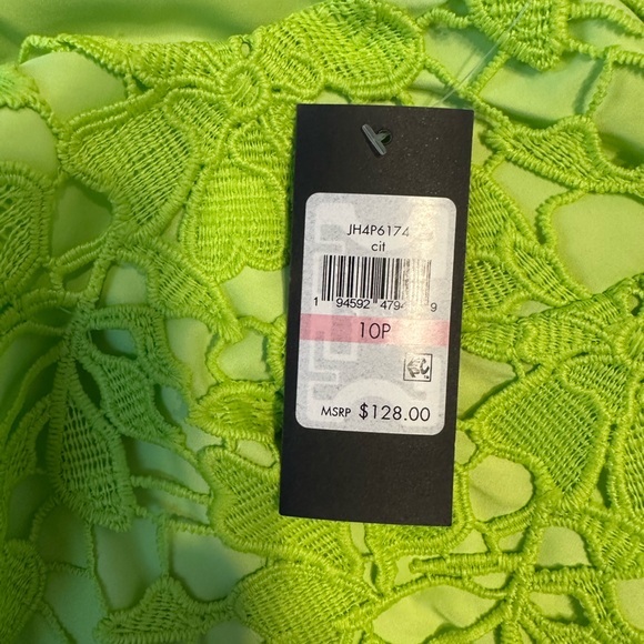 NWT Jessica Howard Lime Green Lace Sleeveless Dress - SIZE 10P - Picture 5 of 8